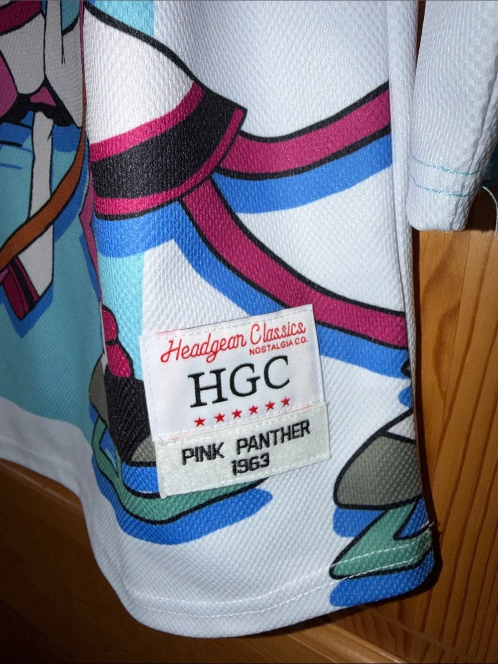 Pink Panther Jersey in Light Blue & White by Headgear Classics